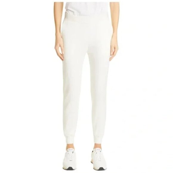 New Rag & Bone City Cozy RB Logo Waistband White Pull-On Jogger Pants NWT Small - Picture 1 of 9
